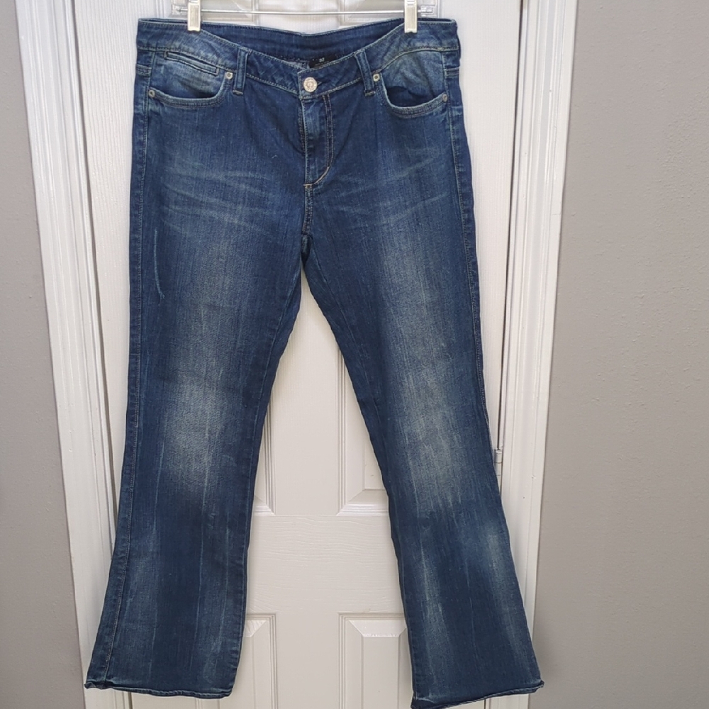 Women's Buffalo David Bitton Bianca Blue Regular Rise Stretch Flare Jeans